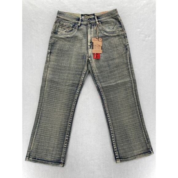 Vintage Koman Jeans Mens‎ 32x30 Relaxed Straight Blue Denim Flap Pocket Y2K NWT - Picture 1 of 15